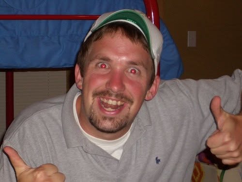 Red eye thumbs up